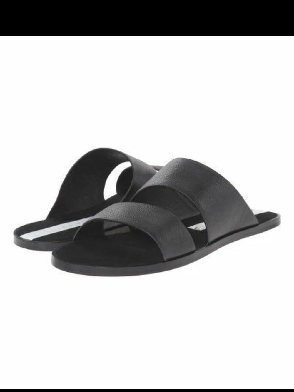 Matt Bernson Women's Havana Leather Slide Sandal in Black $189, Sz 6, NIB!
